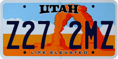 UT license plate Z272MZ