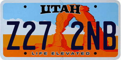 UT license plate Z272NB