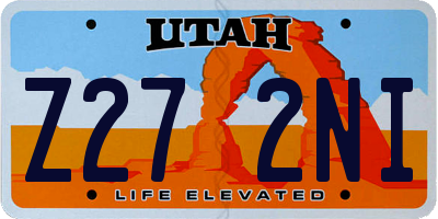 UT license plate Z272NI