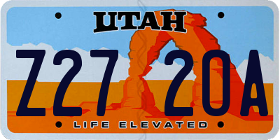 UT license plate Z272OA