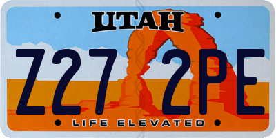UT license plate Z272PE