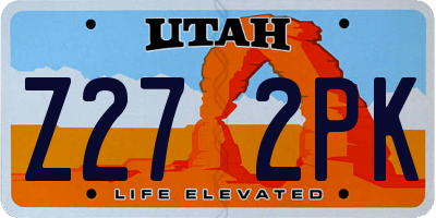 UT license plate Z272PK