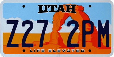 UT license plate Z272PM