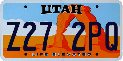 UT license plate Z272PQ