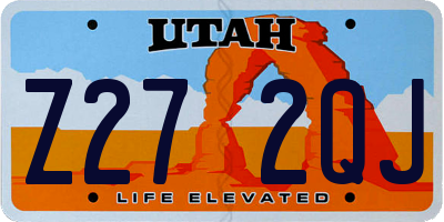 UT license plate Z272QJ