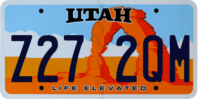 UT license plate Z272QM