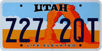 UT license plate Z272QT