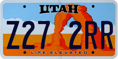 UT license plate Z272RR