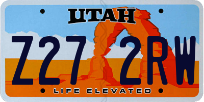 UT license plate Z272RW