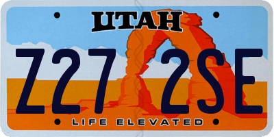 UT license plate Z272SE