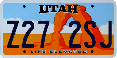 UT license plate Z272SJ