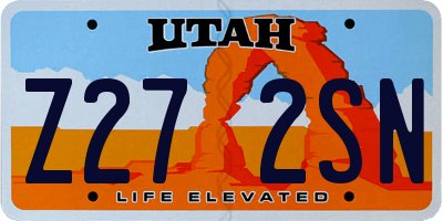 UT license plate Z272SN