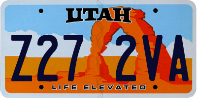 UT license plate Z272VA