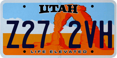UT license plate Z272VH