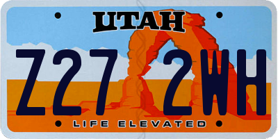 UT license plate Z272WH