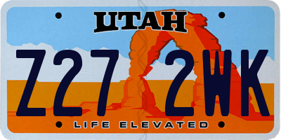 UT license plate Z272WK