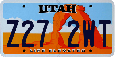 UT license plate Z272WT