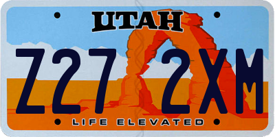 UT license plate Z272XM