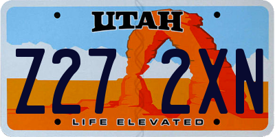 UT license plate Z272XN