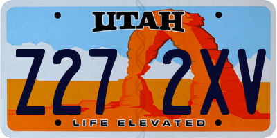 UT license plate Z272XV