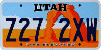 UT license plate Z272XW