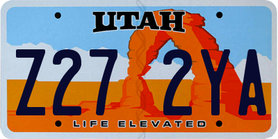 UT license plate Z272YA