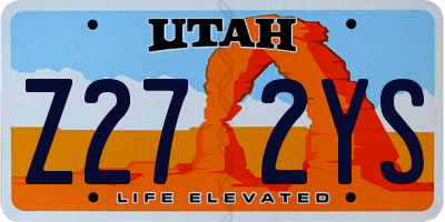 UT license plate Z272YS