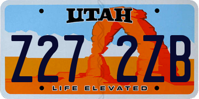 UT license plate Z272ZB