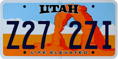 UT license plate Z272ZI