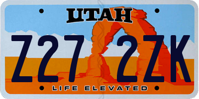UT license plate Z272ZK
