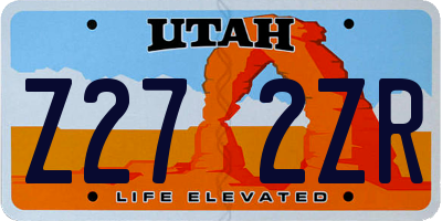 UT license plate Z272ZR