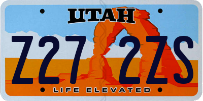 UT license plate Z272ZS