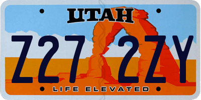 UT license plate Z272ZY