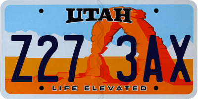 UT license plate Z273AX