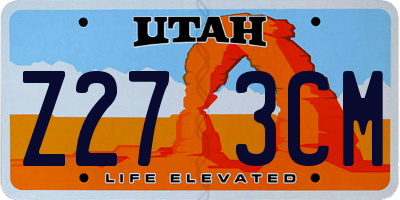 UT license plate Z273CM