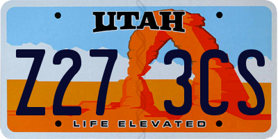 UT license plate Z273CS