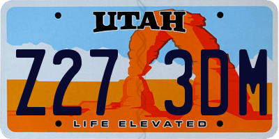 UT license plate Z273DM
