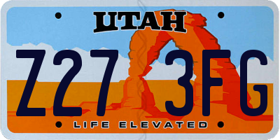 UT license plate Z273FG
