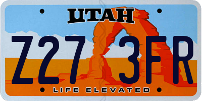UT license plate Z273FR