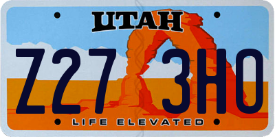 UT license plate Z273HO