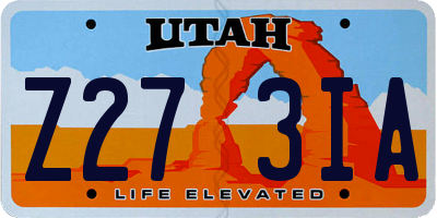UT license plate Z273IA