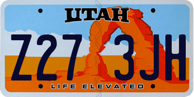 UT license plate Z273JH