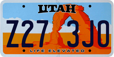 UT license plate Z273JO