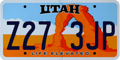 UT license plate Z273JP