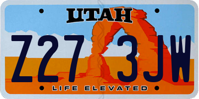 UT license plate Z273JW