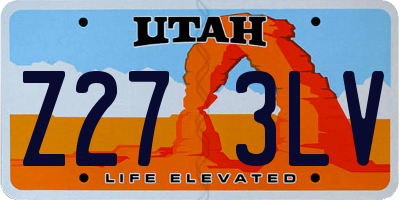 UT license plate Z273LV