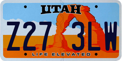 UT license plate Z273LW