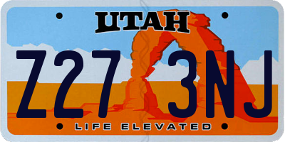 UT license plate Z273NJ