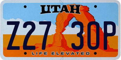 UT license plate Z273OP