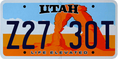 UT license plate Z273OT